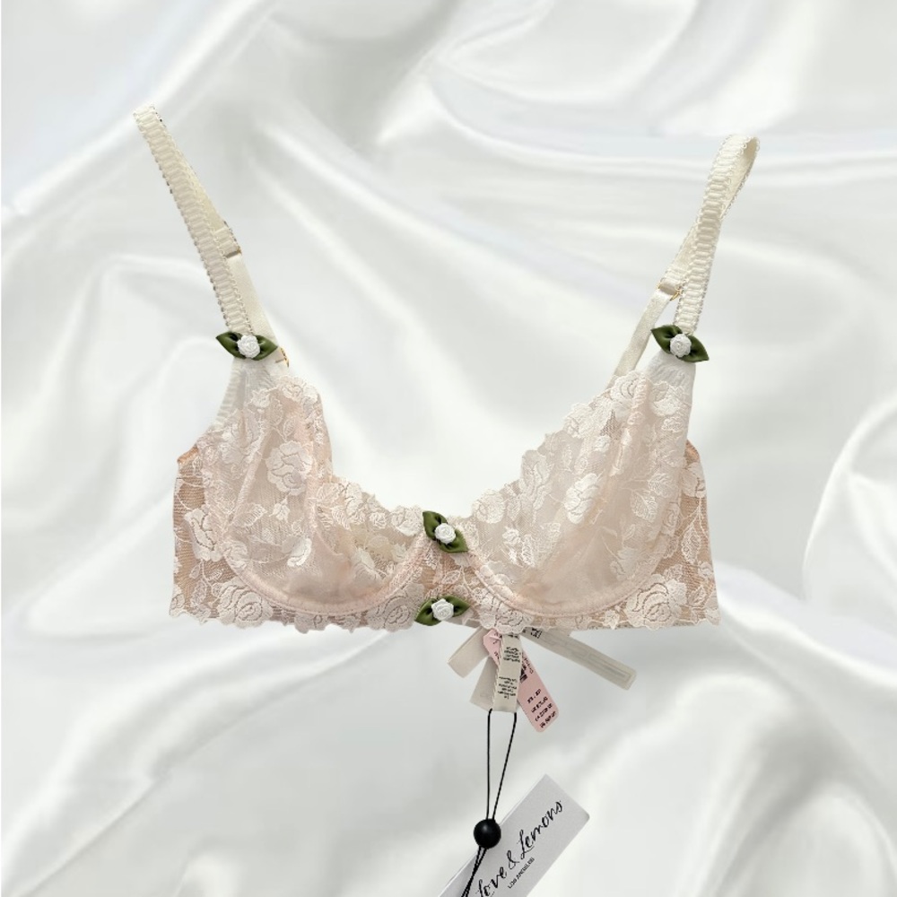 For Love & Lemons Evie Ivory White Lace Bridal Bra